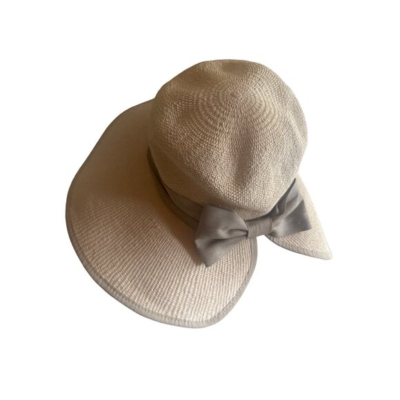 Scala Natural Beige Split Back Bow Detail One Size - Picture 1 of 6